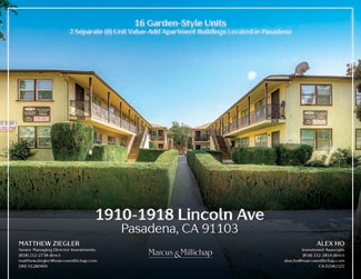 Plus de détails pour 1910-1918 Lincoln Ave, Pasadena, CA - Logement à vendre