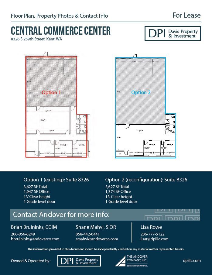 8316-8330 S 259th St, Kent, WA à louer Plan d’étage– Image 1 sur 2