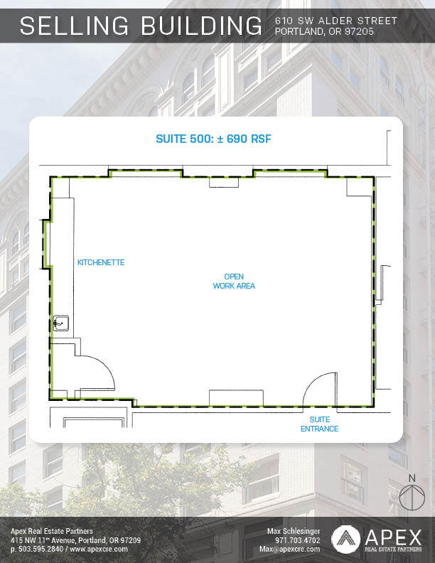 610 SW Alder St, Portland, OR à louer Plan d’étage– Image 1 sur 1