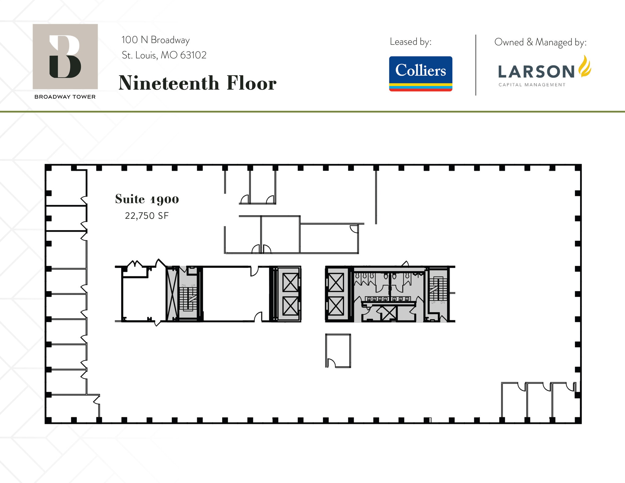 100 N Broadway, Saint Louis, MO à louer Plan d’étage– Image 1 sur 1