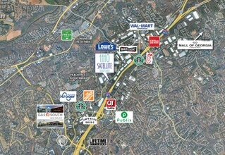 1110 Satellite Blvd, Suwanee, GA - Vue aérienne  vue de carte - Image1