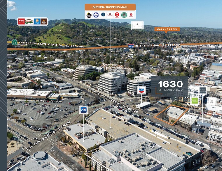 1630 Mt Diablo Blvd, Walnut Creek, CA à louer - Aérien – Image 2 sur 6