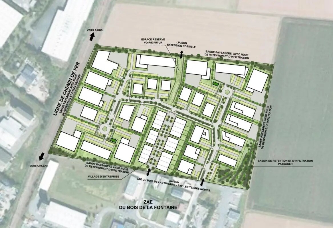 Terrain dans Angerville à vendre Plan de site– Image 1 sur 3