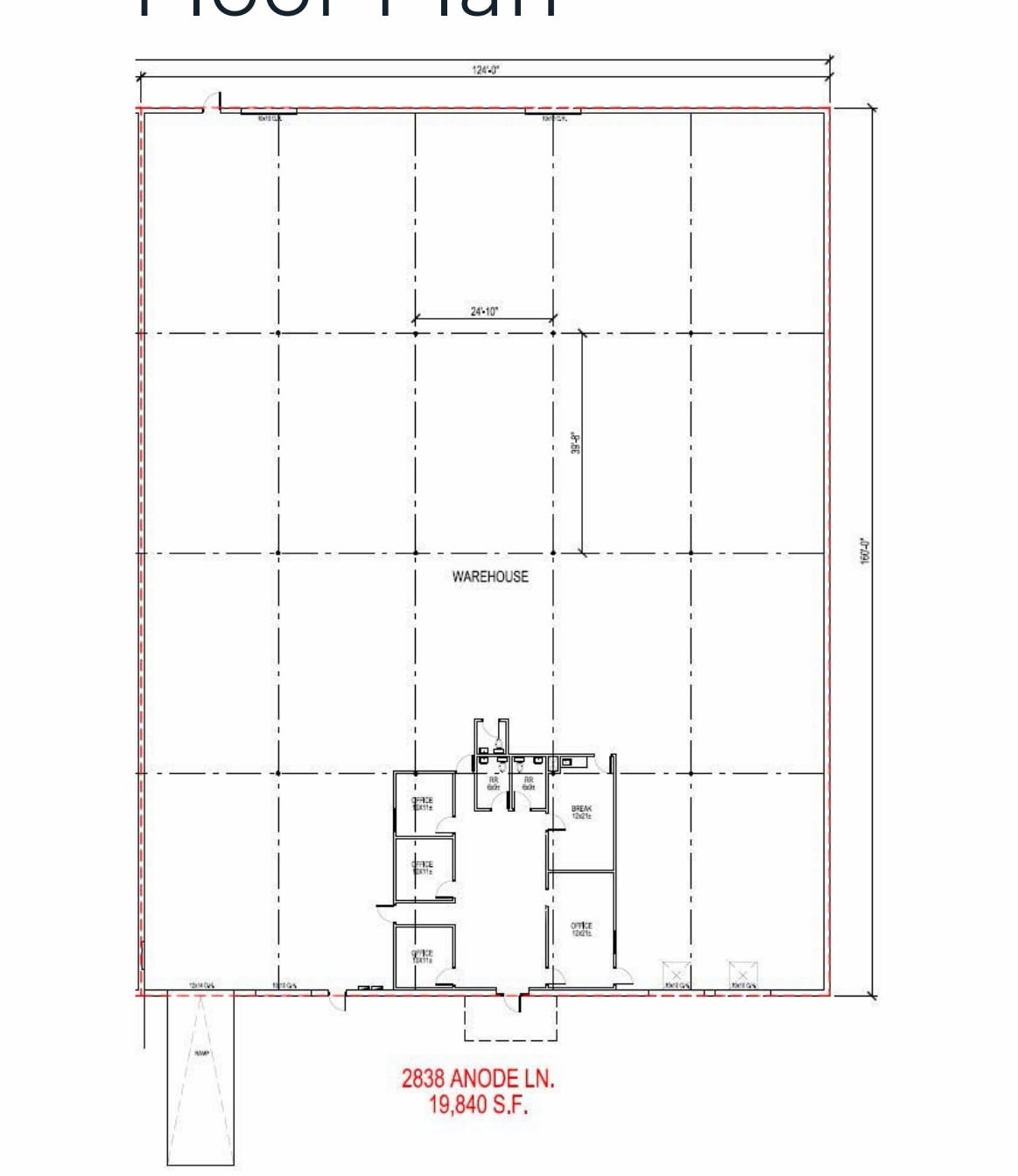 2838-2910 Anode Ln, Dallas, TX à louer Plan d’étage– Image 1 sur 1