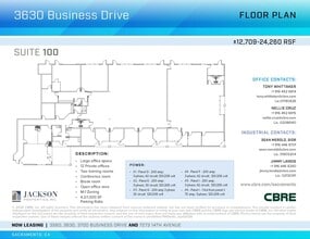3700 Business Dr, Sacramento, CA à louer Plan d’étage– Image 1 sur 2