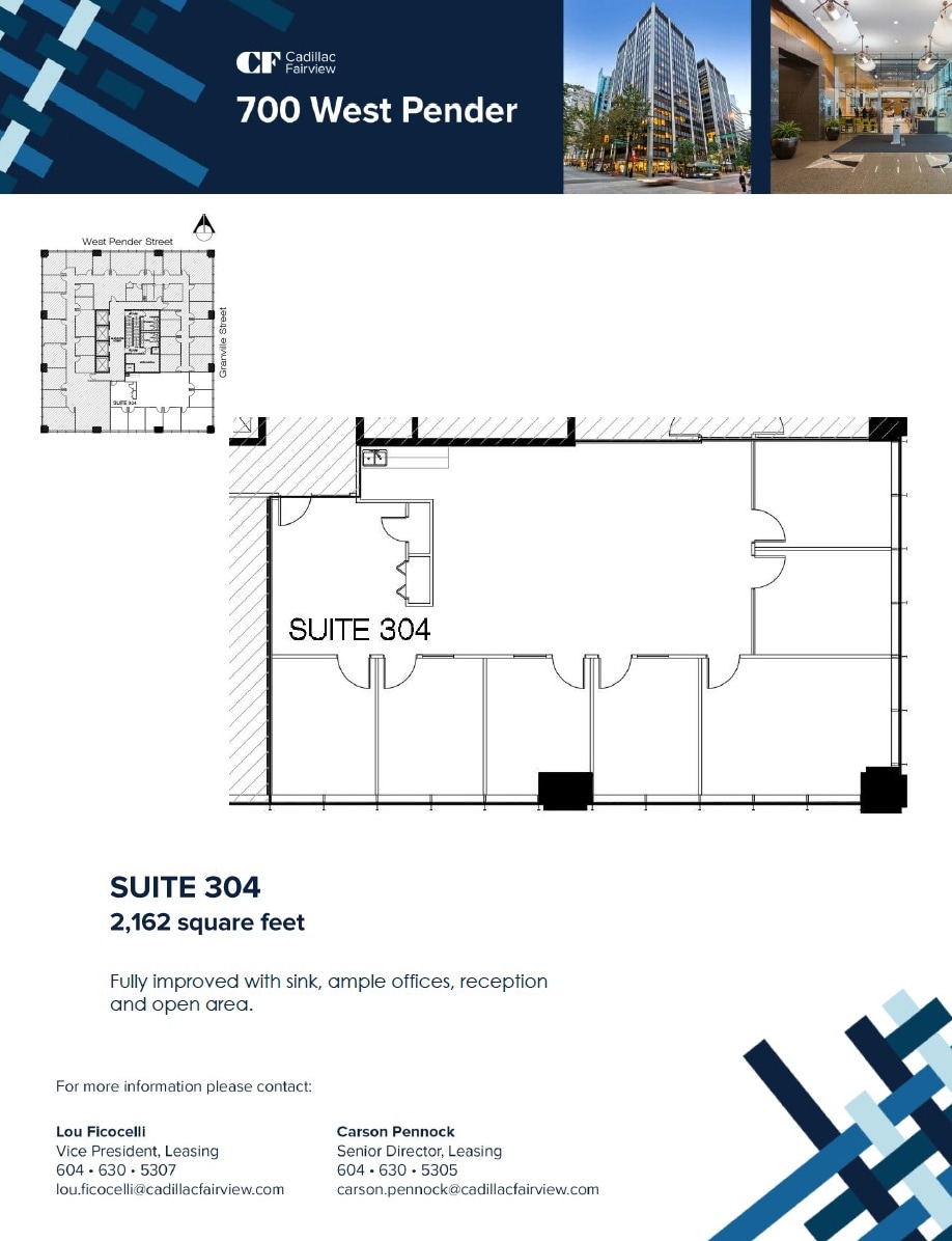 700 W Pender St, Vancouver, BC à louer Plan d’étage– Image 1 sur 1