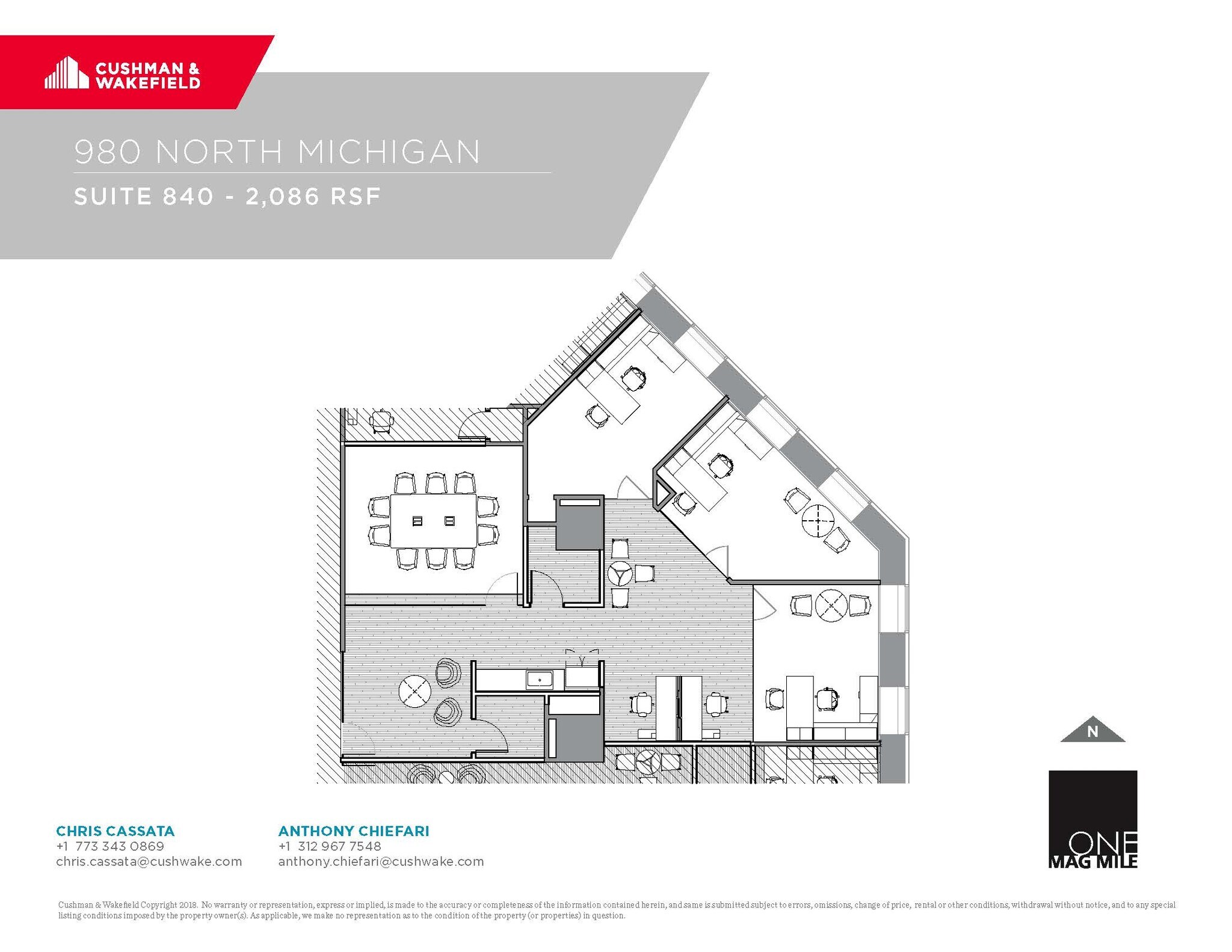 980 N Michigan Ave, Chicago, IL à louer Plan d’étage– Image 1 sur 1