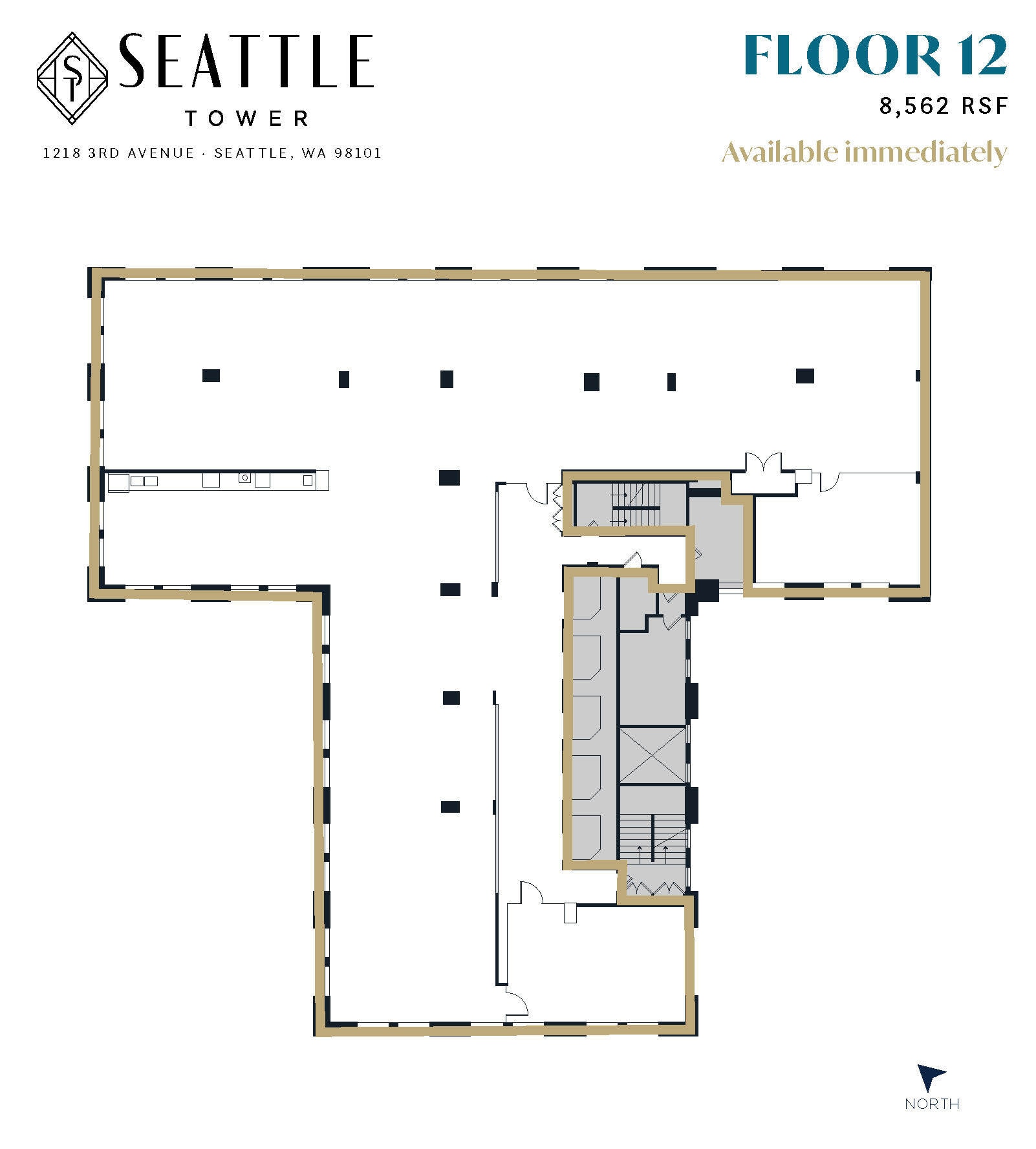 1218 3rd Ave, Seattle, WA à louer Plan d’étage– Image 1 sur 1