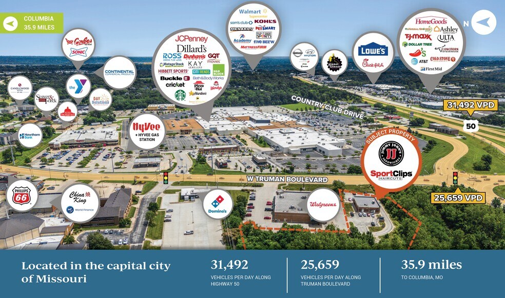 3750 W Truman Blvd, Jefferson City, MO à vendre - Aérien – Image 2 sur 3