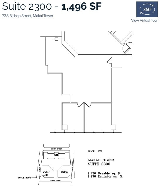 733 Bishop St, Honolulu, HI à louer Plan d’étage– Image 1 sur 1