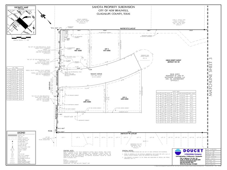 614 Zipp, New Braunfels, TX à vendre - Plan cadastral – Image 3 sur 6