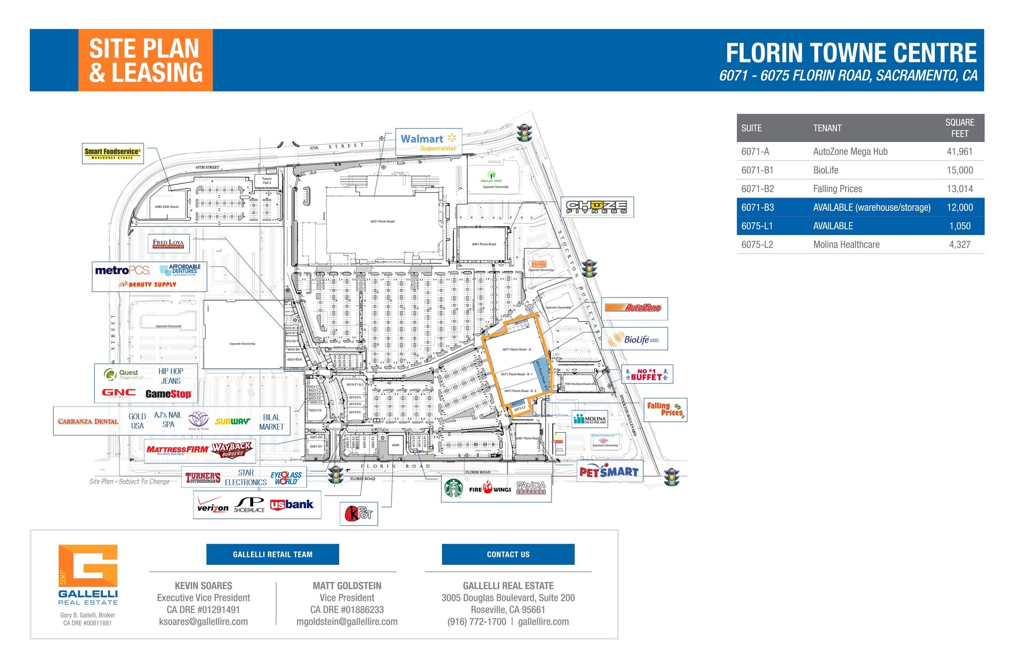 6071 Florin Rd, Sacramento, CA à louer Plan de site– Image 1 sur 2