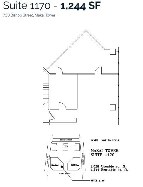 733 Bishop St, Honolulu, HI à louer Plan d’étage– Image 1 sur 1