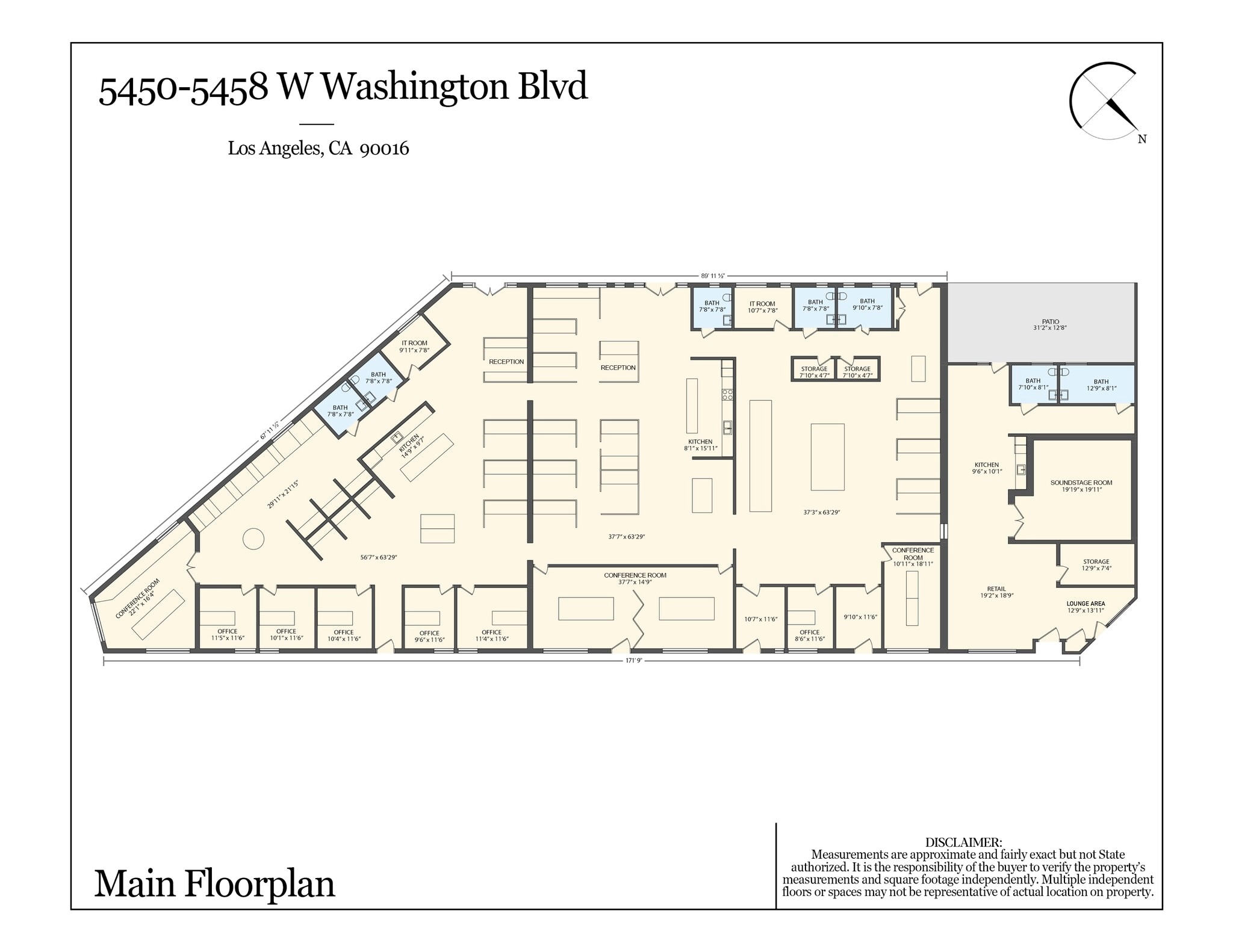 5450-5458 W Washington Blvd, Los Angeles, CA à louer Plan d’étage type– Image 1 sur 2