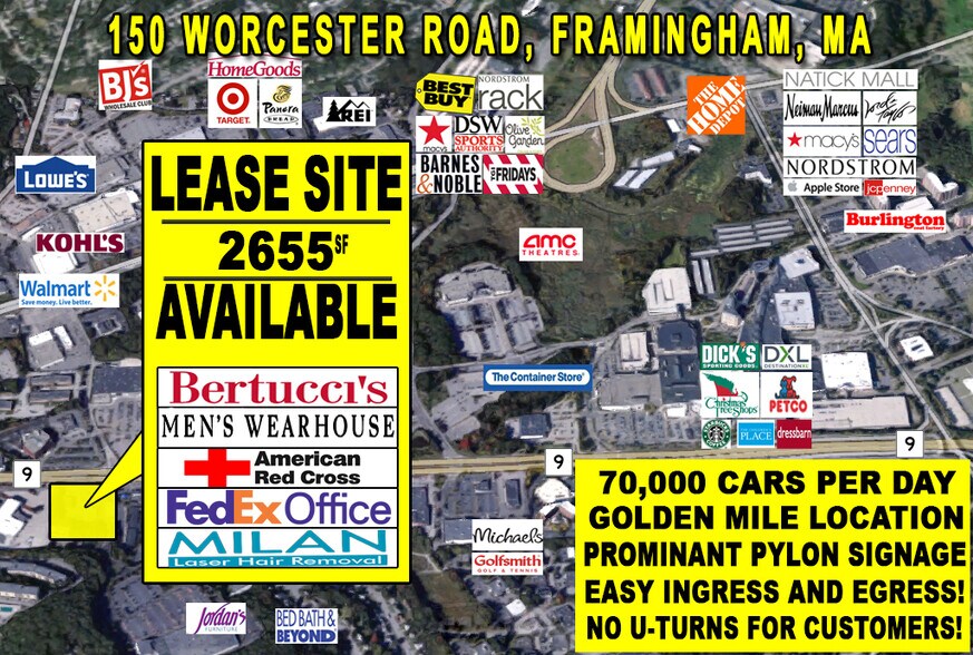 120-150 Worcester Rd, Framingham, MA à louer - Aérien – Image 3 sur 7
