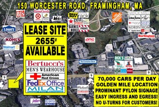120-150 Worcester Rd, Framingham, MA - Vue aérienne vue de carte