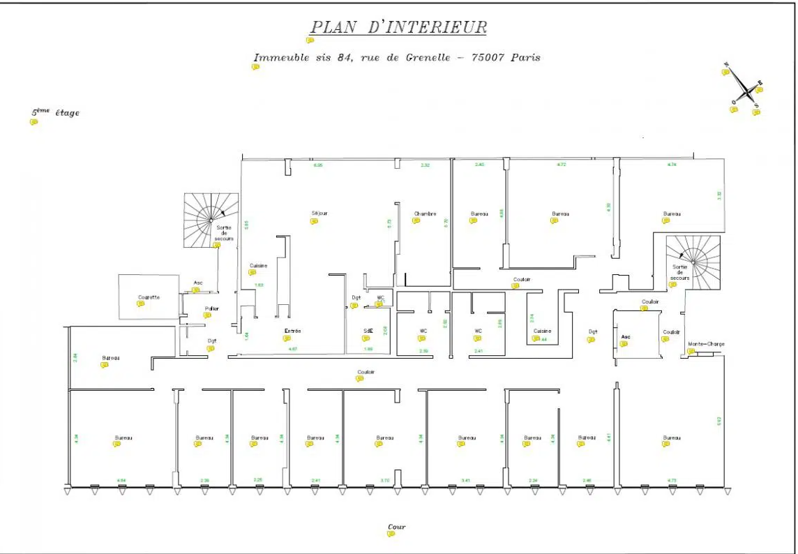 84 Rue De Grenelle, Paris à louer Plan d’étage– Image 1 sur 1