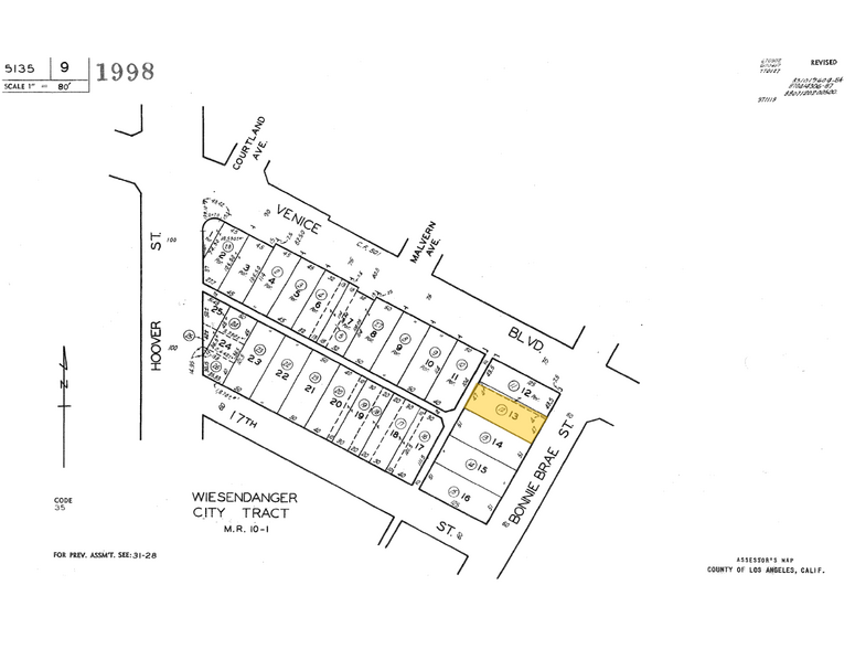 1605 S Bonnie Brae St, Los Angeles, CA à vendre - Plan cadastral – Image 2 sur 2