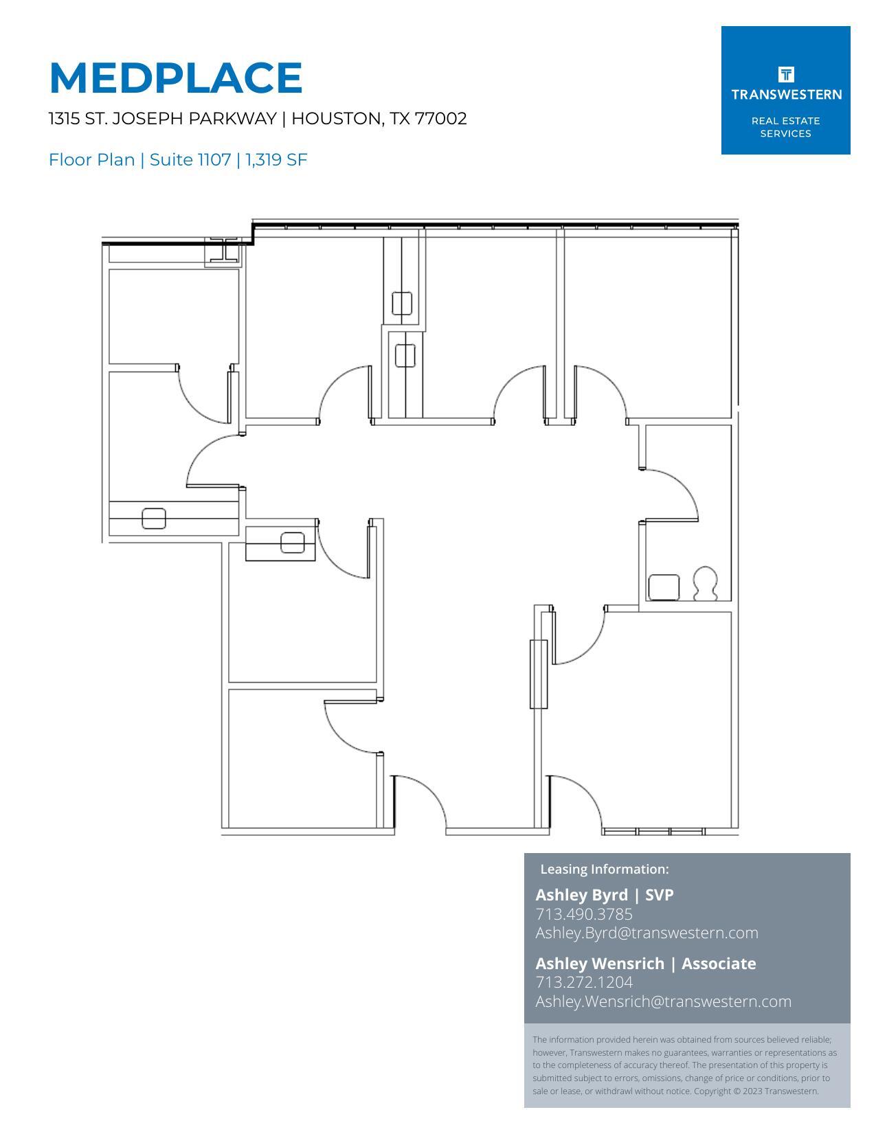 1315 St Joseph Pky, Houston, TX à louer Plan d’étage– Image 1 sur 3