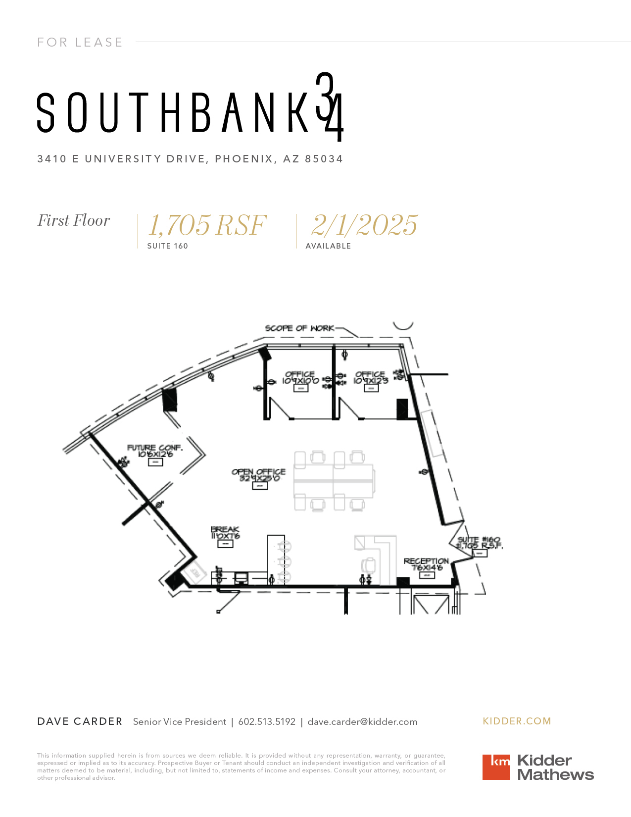 3410 E University Dr, Phoenix, AZ à louer Plan d’étage– Image 1 sur 1