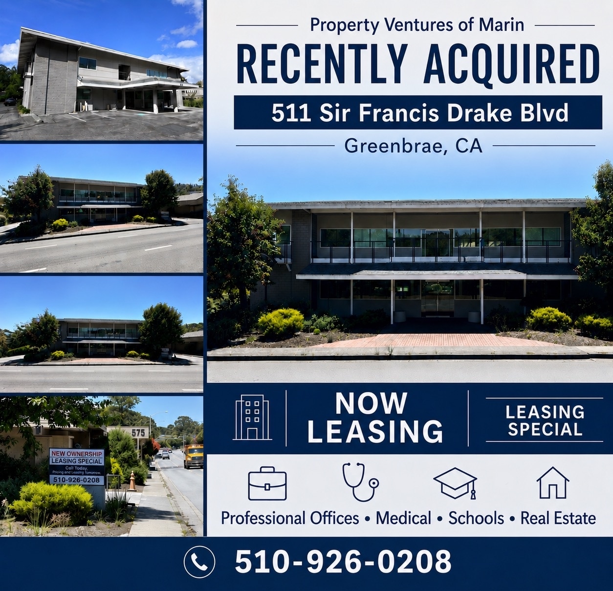 511 Sir Francis Drake Blvd, Greenbrae, CA à louer Photo de l’immeuble– Image 1 sur 1