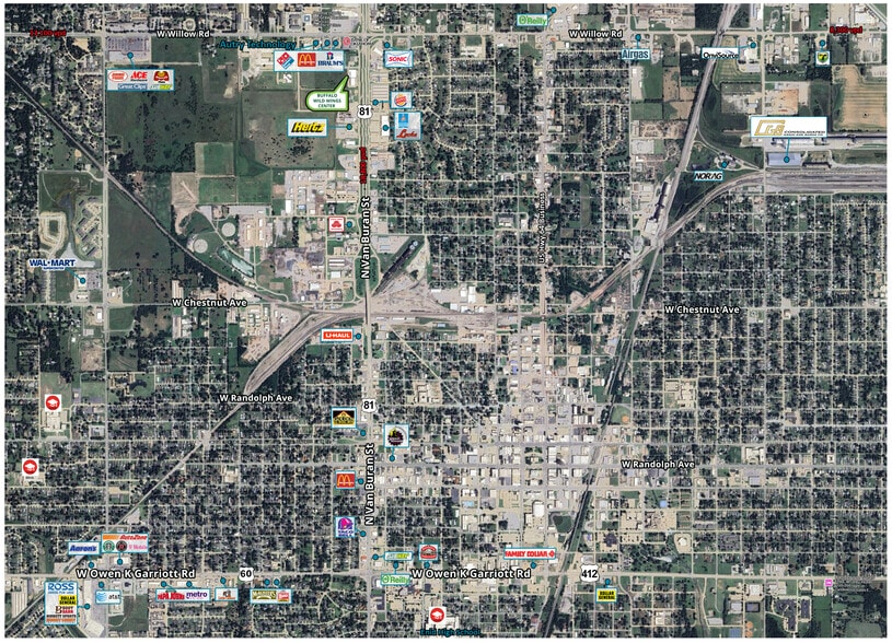 2126 N Van Buren St, Enid, OK à louer - Aérien – Image 2 sur 2