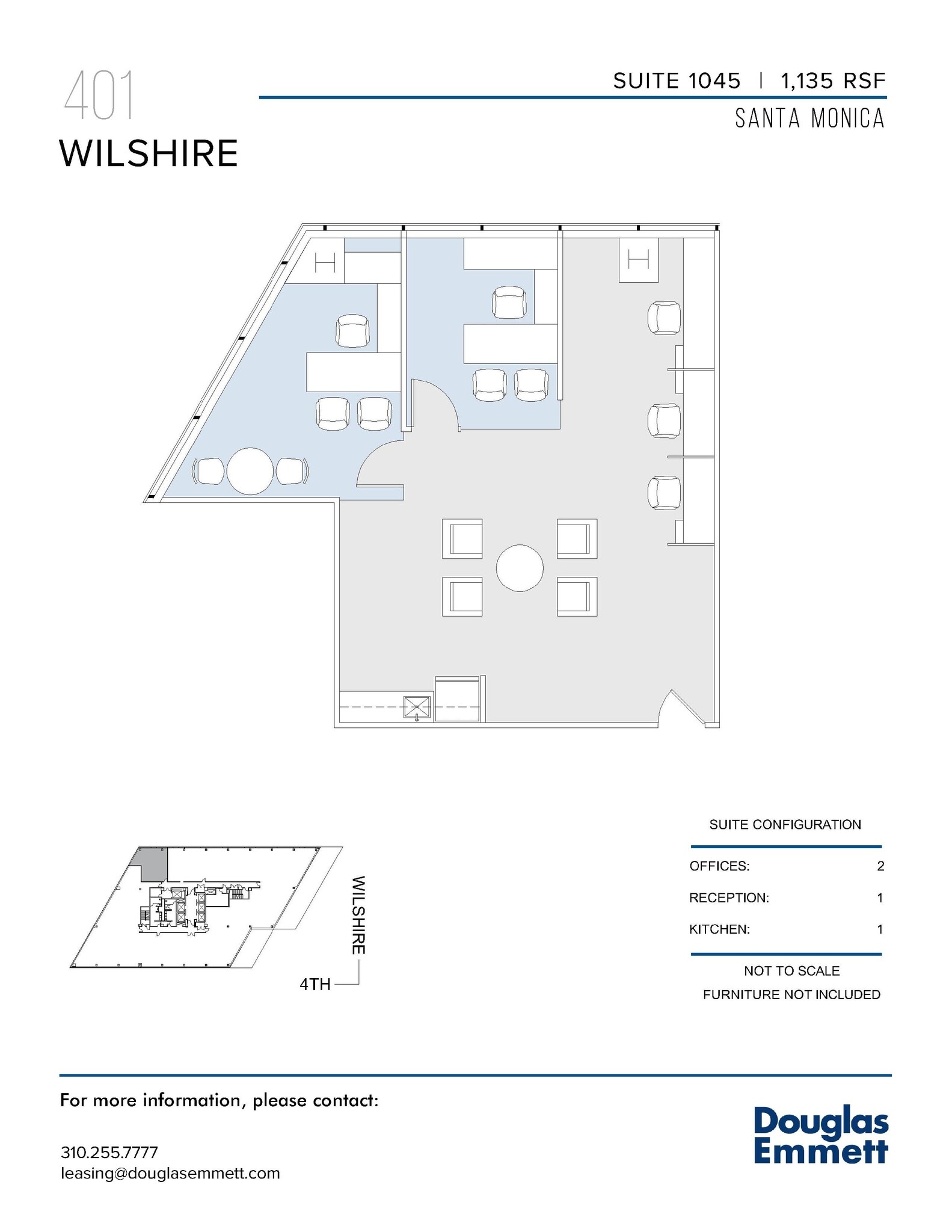 401 Wilshire Blvd, Santa Monica, CA à louer Plan d’étage– Image 1 sur 1
