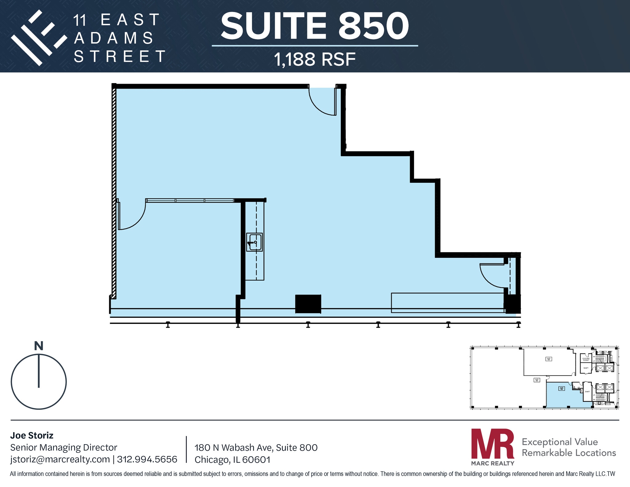 11 E Adams St, Chicago, IL à louer Plan d’étage– Image 1 sur 1