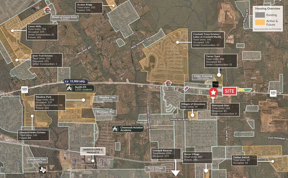 SWC of Highway 105 & Sherwood Glen Road, Conroe, TX à vendre - Aérien – Image 2 sur 2