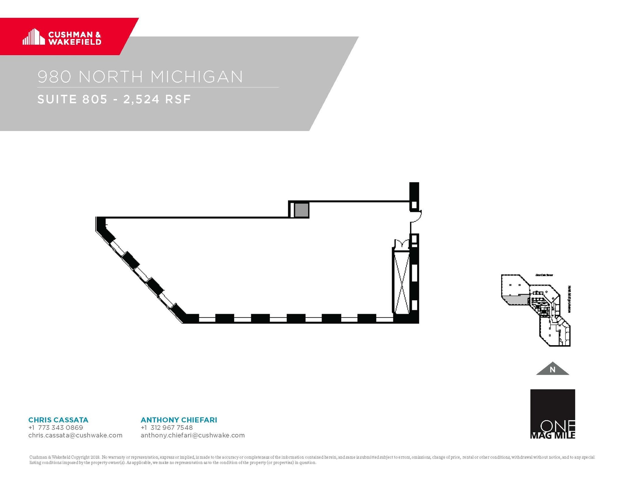 980 N Michigan Ave, Chicago, IL à louer Plan d’étage– Image 1 sur 1