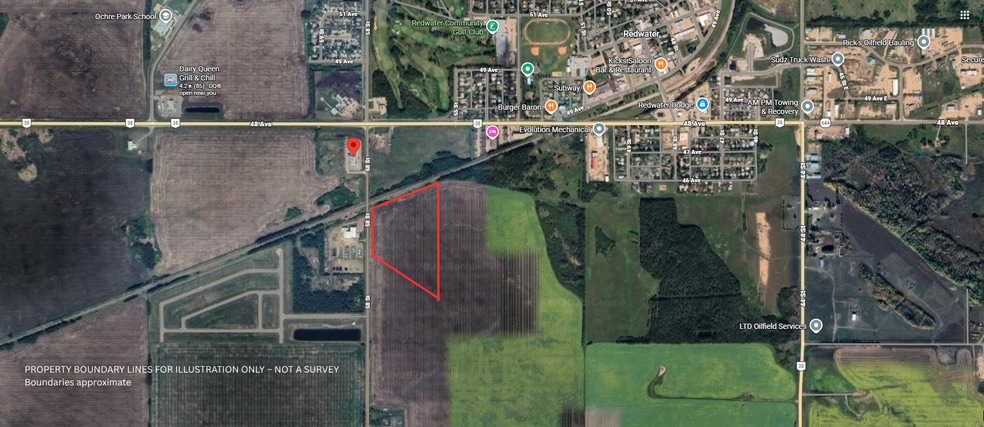 4704 58 St, Redwater, AB à vendre - Aérien – Image 1 sur 7