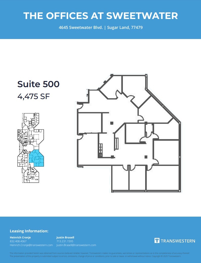 4675 Sweetwater Blvd, Sugar Land, TX à louer Plan d’étage– Image 1 sur 1