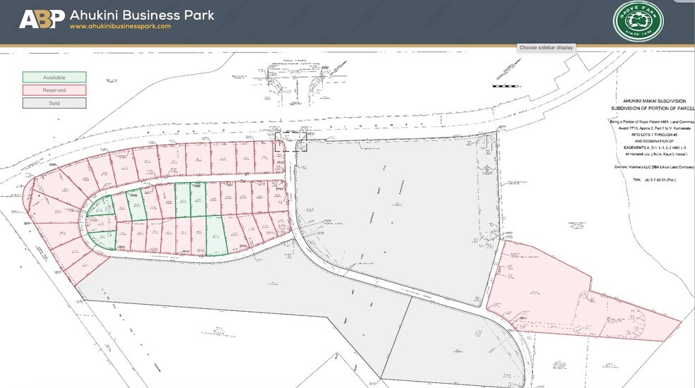 Ahukini Rd, Lihue, HI à vendre - Plan de site – Image 2 sur 2