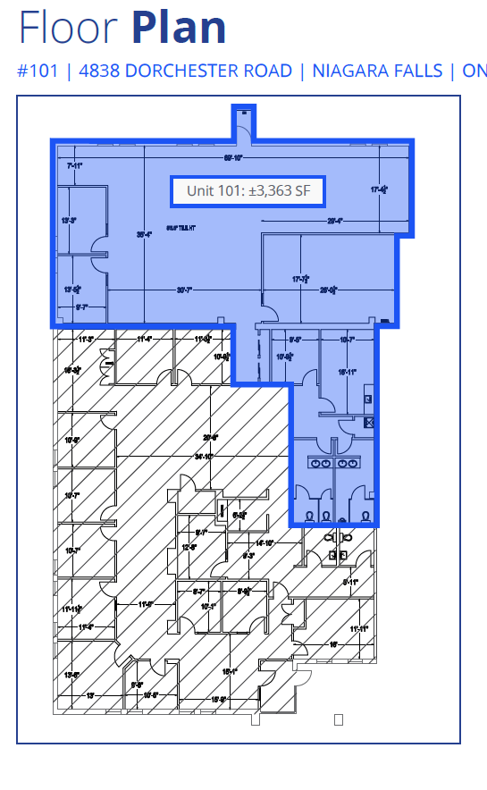 4838 Dorchester Rd, Niagara Falls, ON à louer Plan d’étage– Image 1 sur 1