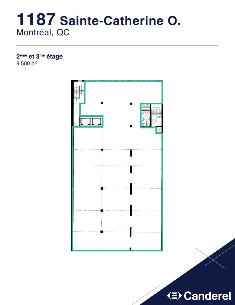 1187-1195 Rue Sainte-Catherine O, Montréal, QC à louer Plan d’étage– Image 1 sur 1