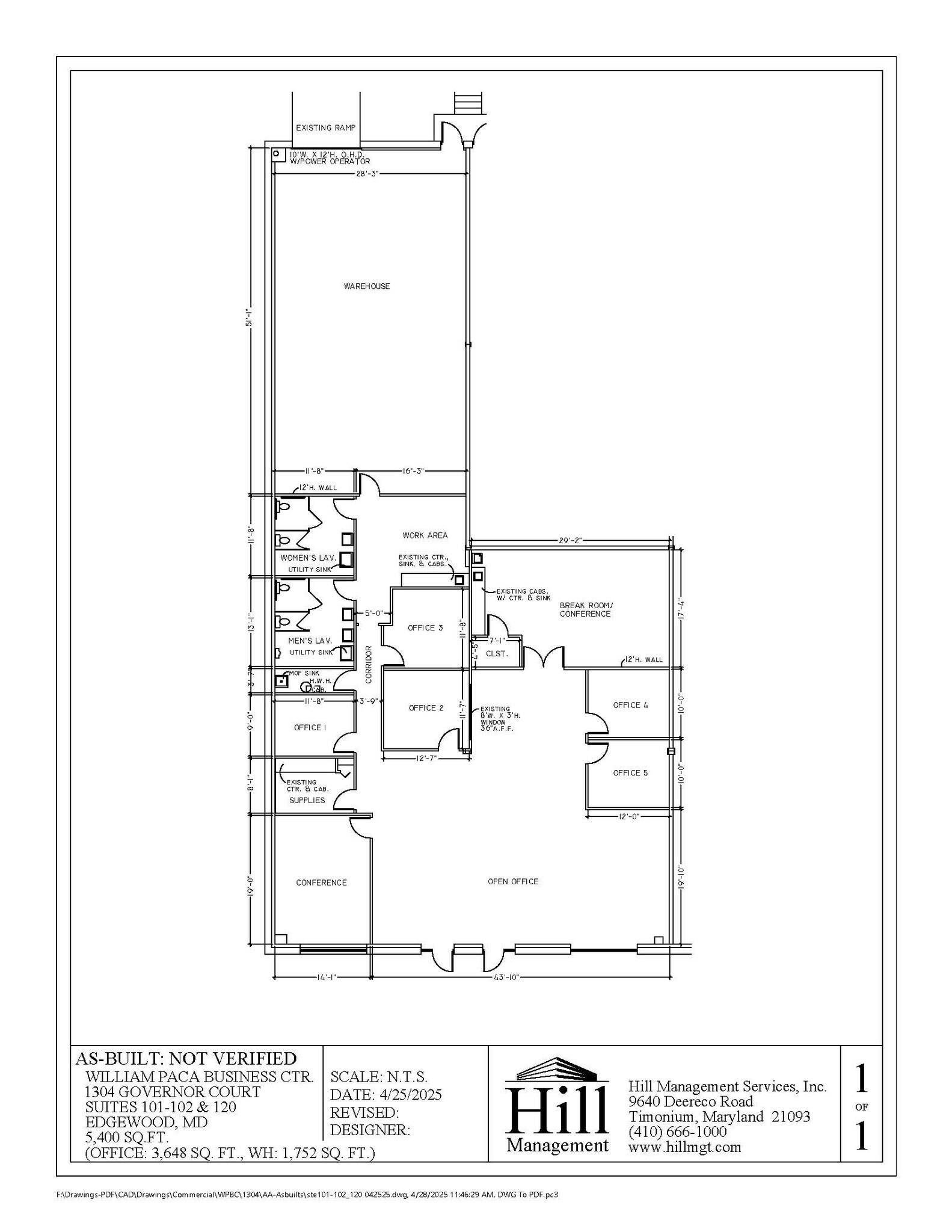 1301 Governor Ct, Abingdon, MD à louer Plan d’étage– Image 1 sur 1