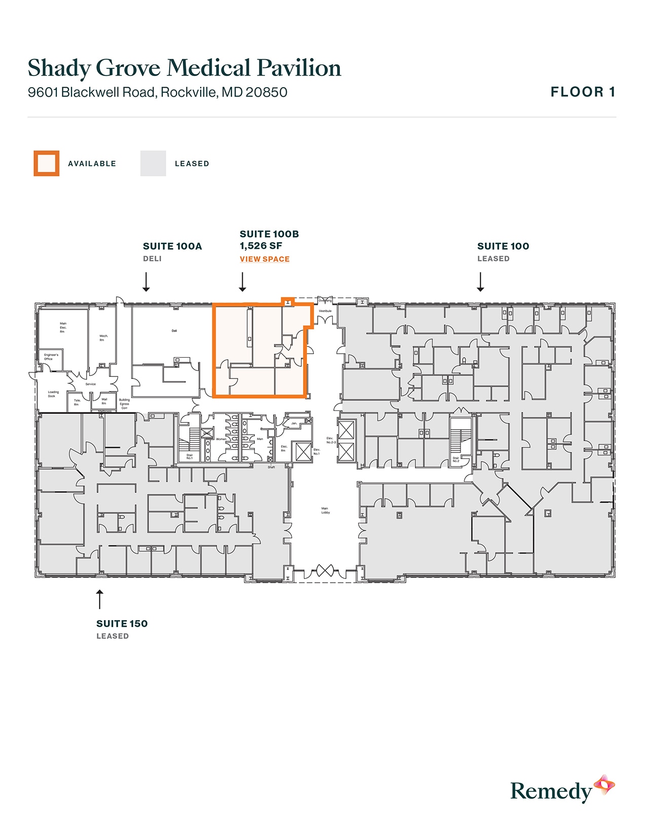 9601 Blackwell Rd, Rockville, MD à louer Plan d’étage– Image 1 sur 11