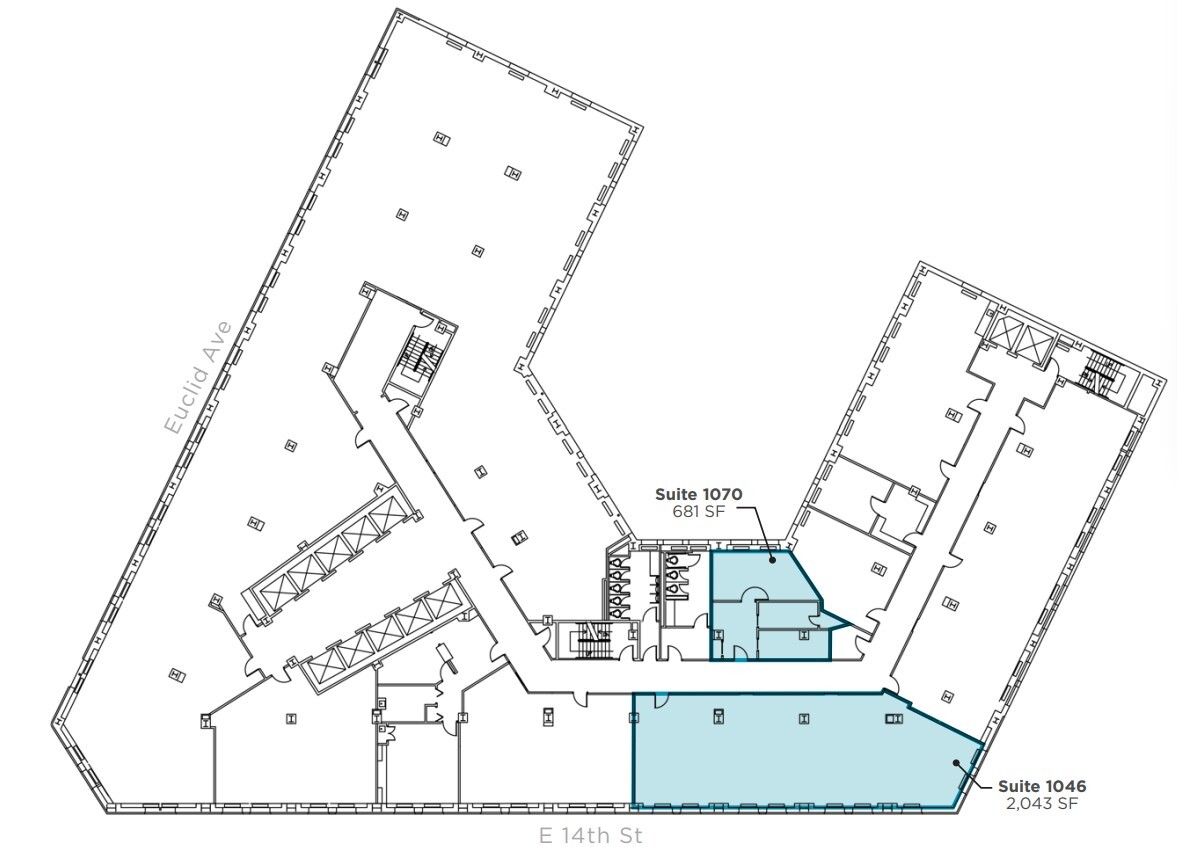 1400-1422 Euclid Ave, Cleveland, OH à louer Plan d’étage– Image 1 sur 1