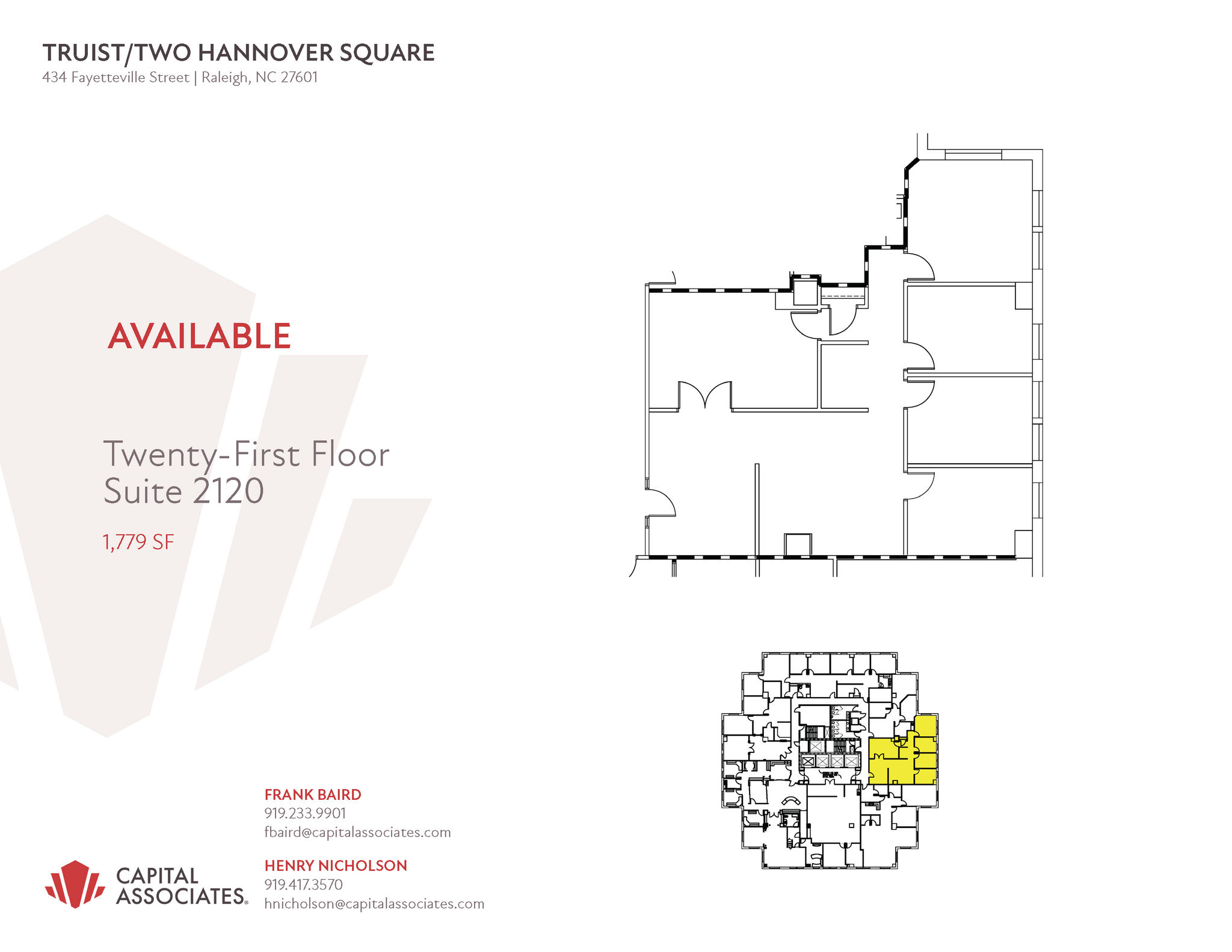 434 Fayetteville St, Raleigh, NC à louer Plan d’étage– Image 1 sur 1