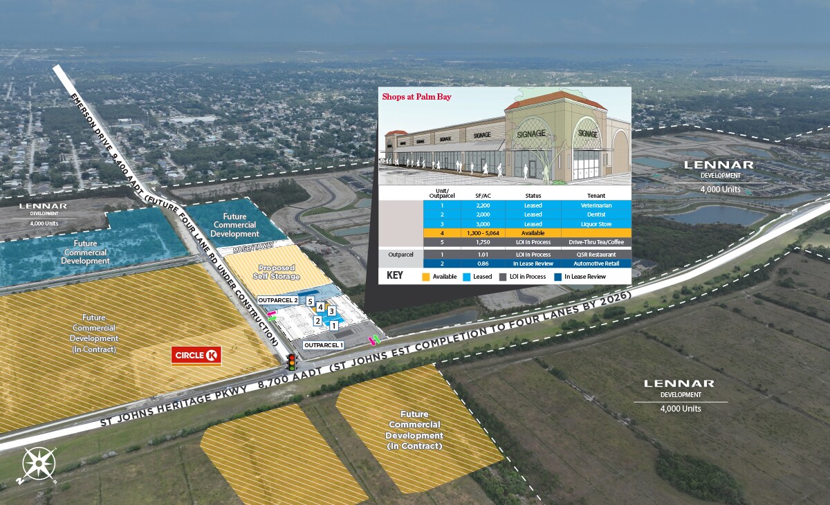 St Johns Heritage & Emerson Drive, Palm Bay, FL à louer Photo principale– Image 1 sur 5