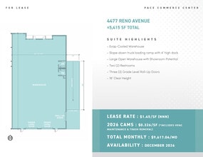 5140 Rogers St, Las Vegas, NV à louer Plan d’étage– Image 1 sur 1