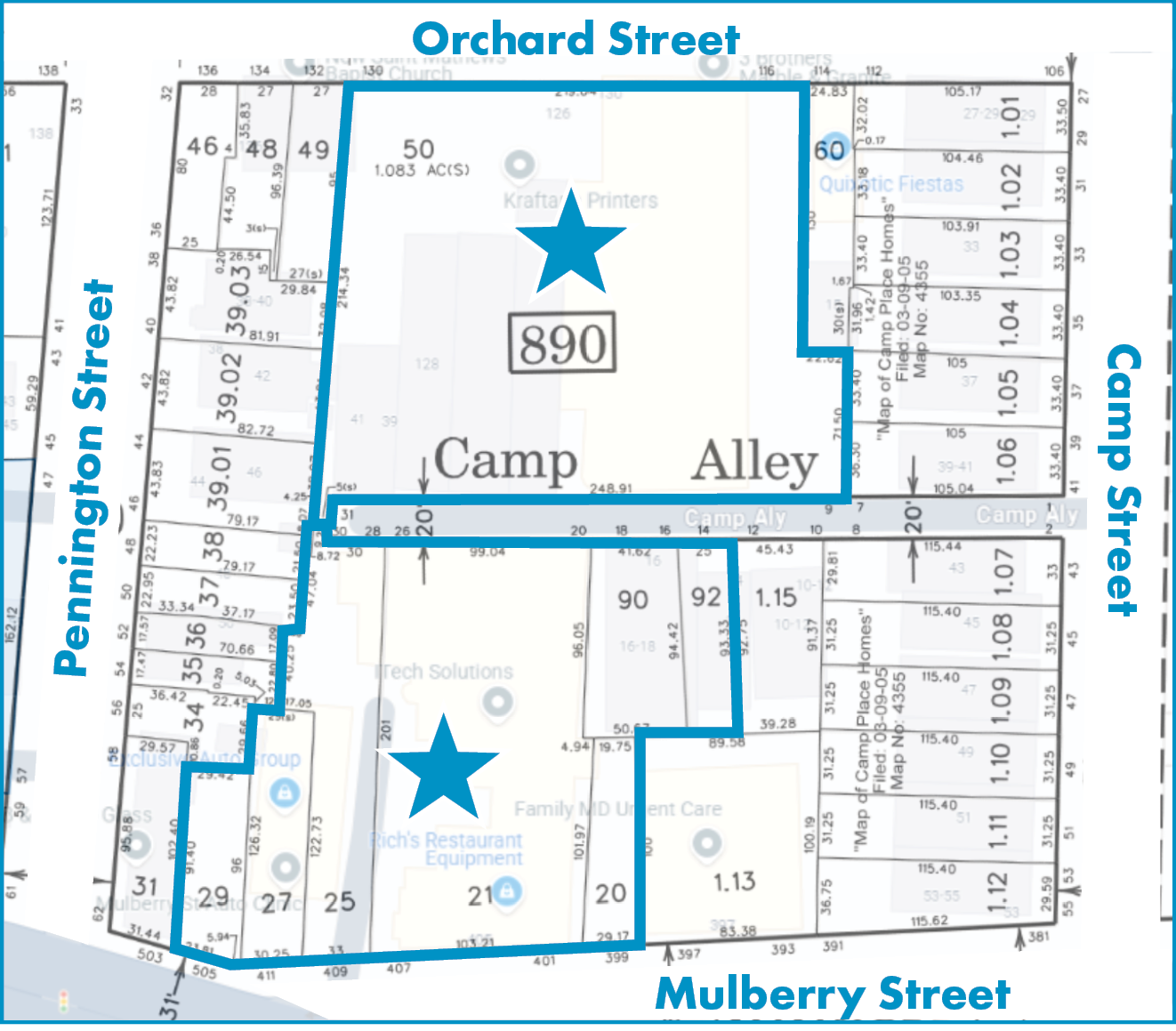 Mulberry & Orchard portefeuille de 2 biens à vendre sur LoopNet.fr Plan cadastral– Image 1 sur 7