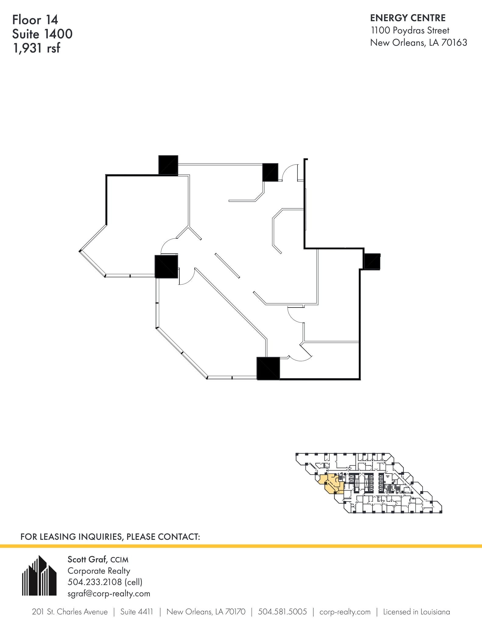 1100 Poydras St, New Orleans, LA à louer Plan de site– Image 1 sur 1