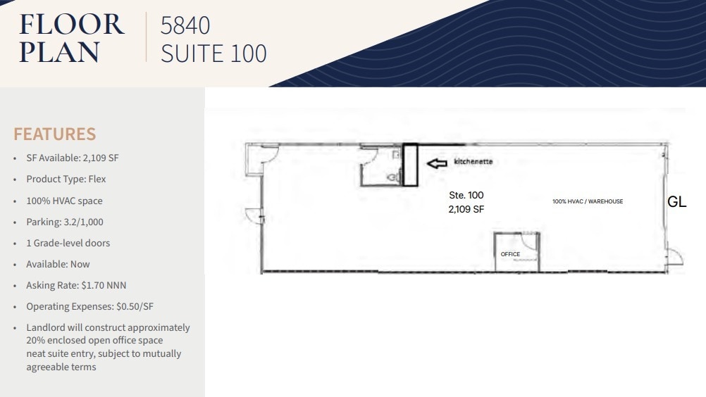 5860 El Camino Real, Carlsbad, CA à louer Plan d’étage– Image 1 sur 3