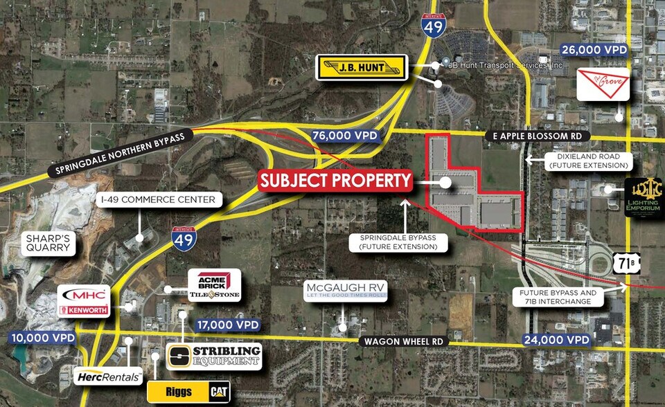 W Apple Blossom Ave, Lowell, AR à louer - Aérien – Image 3 sur 4