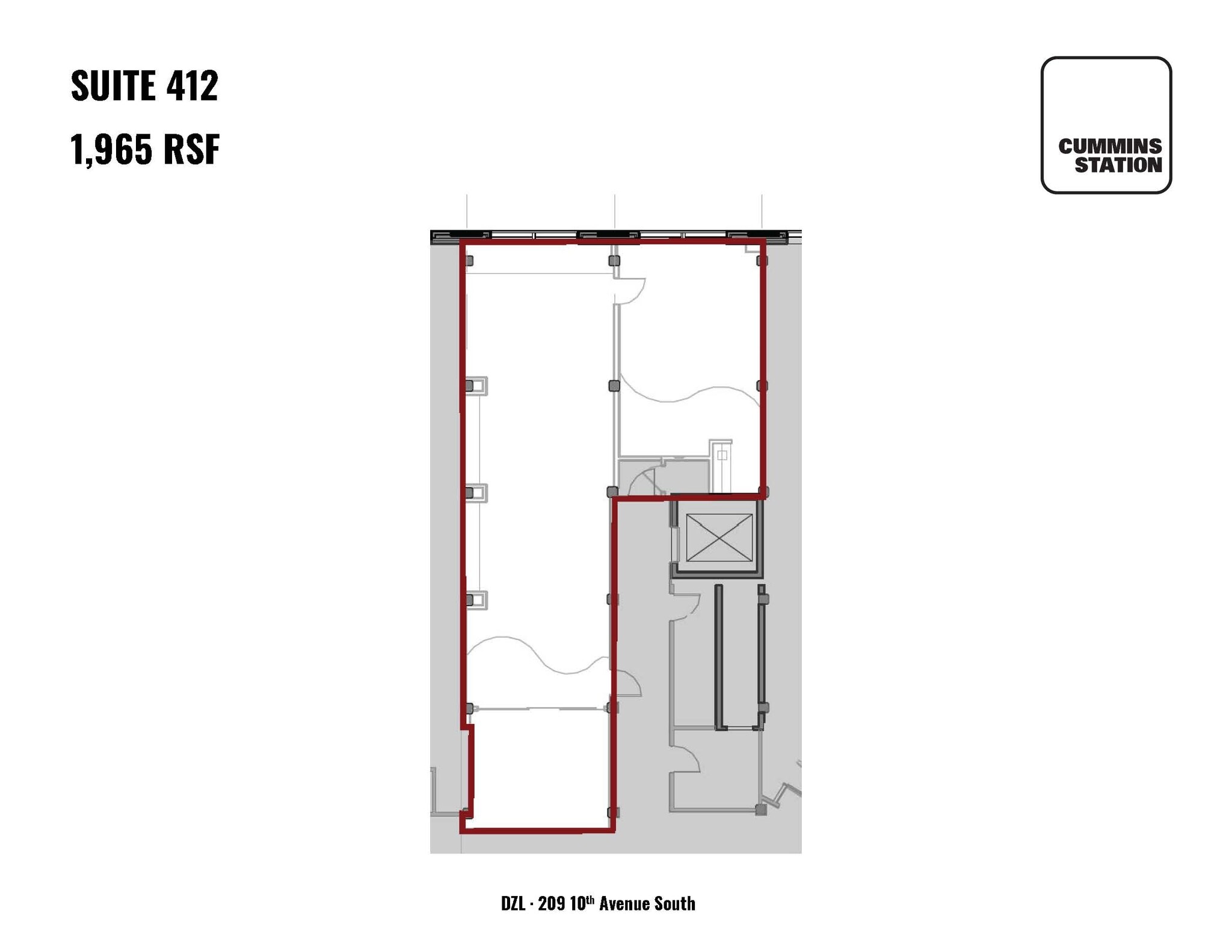 209 10th Ave S, Nashville, TN à louer Plan d’étage– Image 1 sur 1