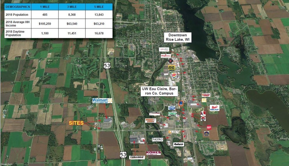 2501 West Ave, Rice Lake, WI à vendre - Aérien – Image 2 sur 4