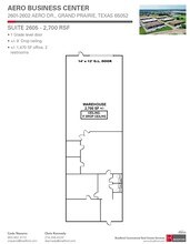 2601-2621 Aero Dr, Grand Prairie, TX à louer Plan d’étage– Image 1 sur 1