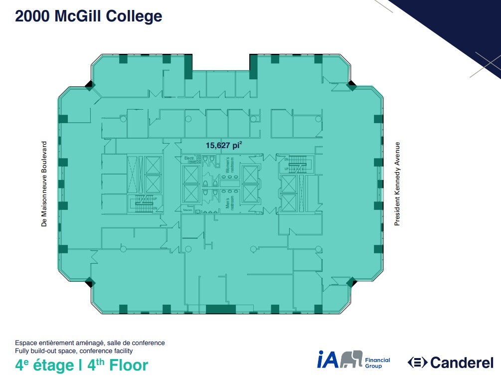 2000 Av McGill College, Montréal, QC à louer Plan d’étage– Image 1 sur 1