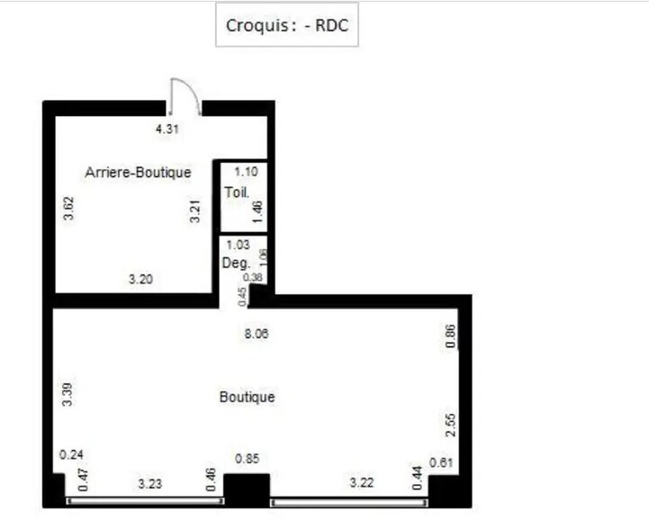 Local commercial dans Paris à louer - Plan d’étage – Image 2 sur 2